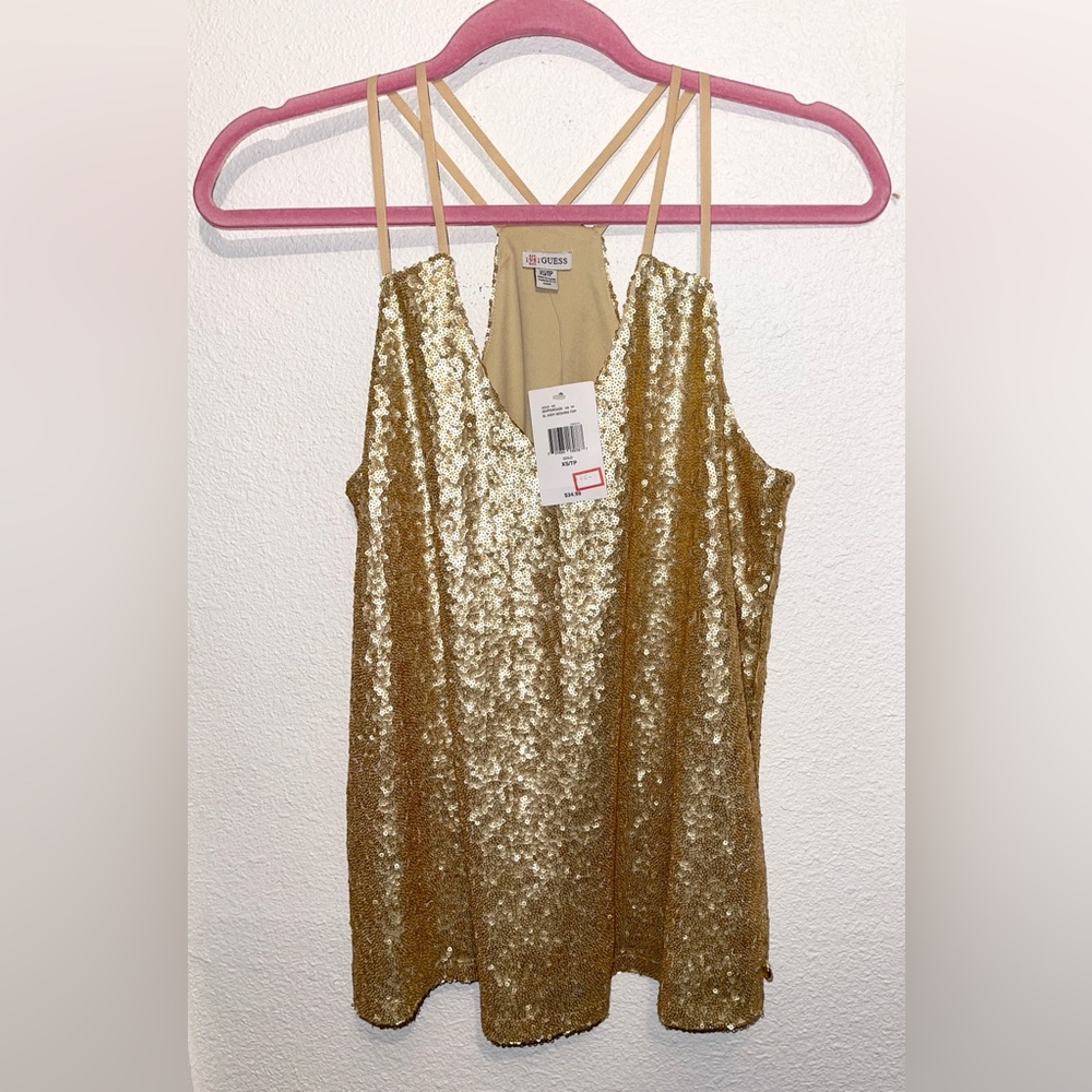 GUESS gold sequins tank top